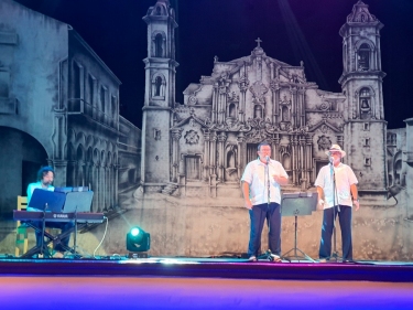 Festival de habaneras de La Habana. Grupo Habana Vieja, Gerard Moreno, Jordi Margalef, Pere Lluís Domènech, Gala Clausura 9 noviembre 2019, Teatro América, La Habana, Cuba