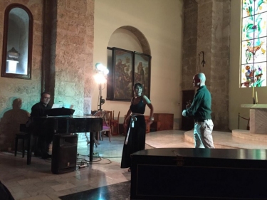 Trío Ibérico (Indira Ferrer-Morató, Manuel José Ruiz Segarra, Carlos Murias). Iglesia de Paula, La Habana, Cuba, 13 de diciembre 2018.