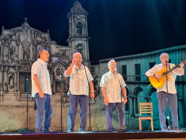 Festival de Habaneras de La Habana. "Mariners de Riera": Jordi Casas, Joan Castelló, Jordi González y Xavier Delgado, Gala Clausura 9 noviembre 2019, Teatro América, La Habana, Cuba